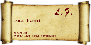 Less Fanni névjegykártya